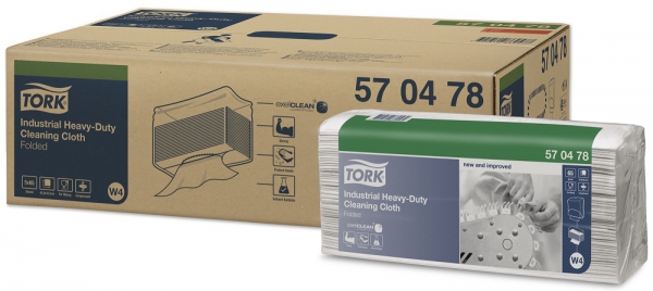 Tork Industrial Heavy-Duty Cleaning Cloth Folded Wit Exelclean W4
